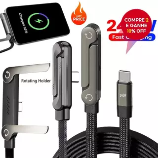 Cabo E Suporte Dobrável 2 Em 1 De Carga Rápida De 240 W Para Telefone Tablet Tipo C-Venda De Verão em Oferta na Shopee