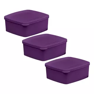 Kit 3 Potes Herméticos Tupperware Jeitosinho Ametista 400ml em Oferta na Shopee