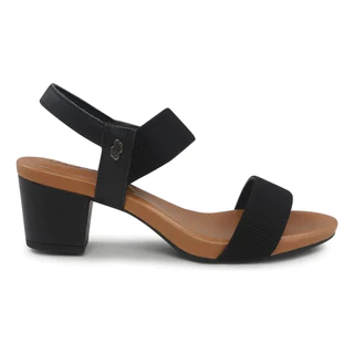 Sandália Feminina Usaflex Salto Bloco Preta Calce Elástico em Oferta na Shopee