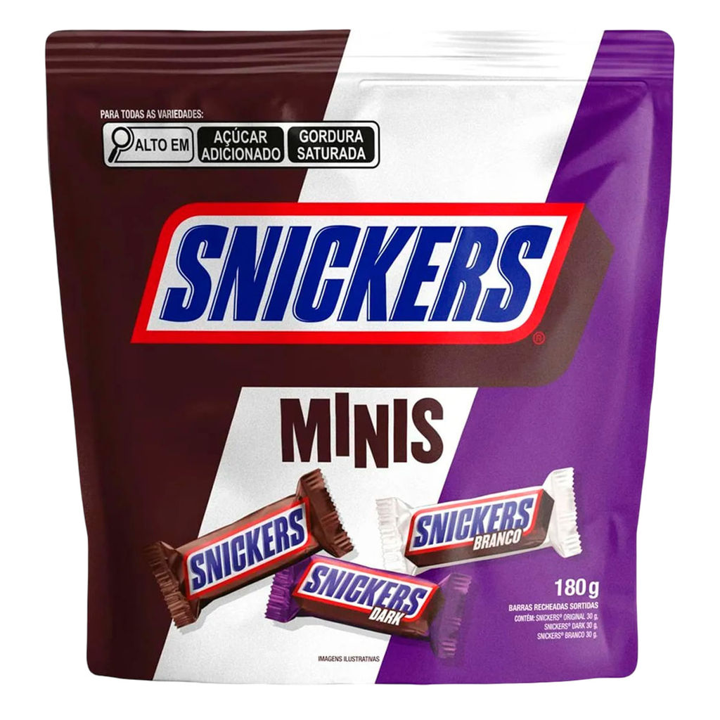 Chocolate Snickers Minis Sortidos 180g - Mars | Shopee Brasil