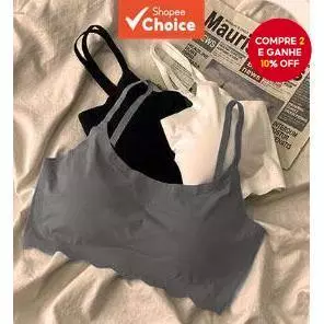 Bralette De Seda Gelada Sem Costura De Verão Para Mulheres – Sutiã Esportivo Push-Up Com Decote Visível E em Oferta na Shopee