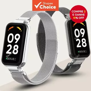 Substituição De Pulseira Magnética De Aço Inoxidável De Metal Milanês Para De Relógio Xiaomi Mi Band 8 9 em Oferta na Shopee