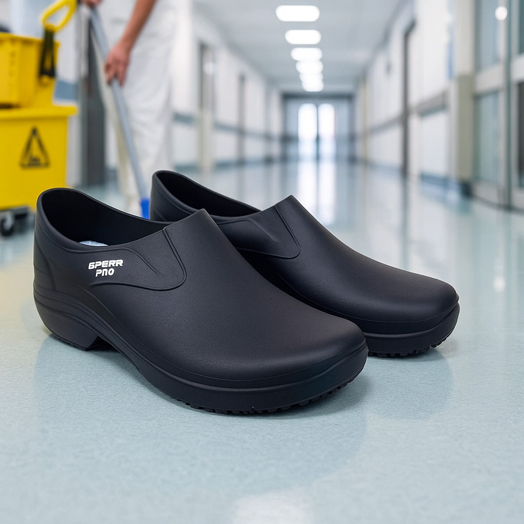 Sapato de Segurança Antiderrapante Sapato Para Limpeza Hospitalar ...