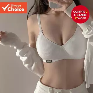 2026 Sutiã Push-Up Sexy Preto-Bralette De Algodão Sem Fio Branco Para Adolescentes (32A-38B , 5 Cores) em Oferta na Shopee