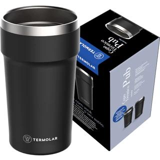 Copo Térmico de Inox 500ml Cor Preto Para Cerveja e Refrigerante Termolar em Oferta na Shopee