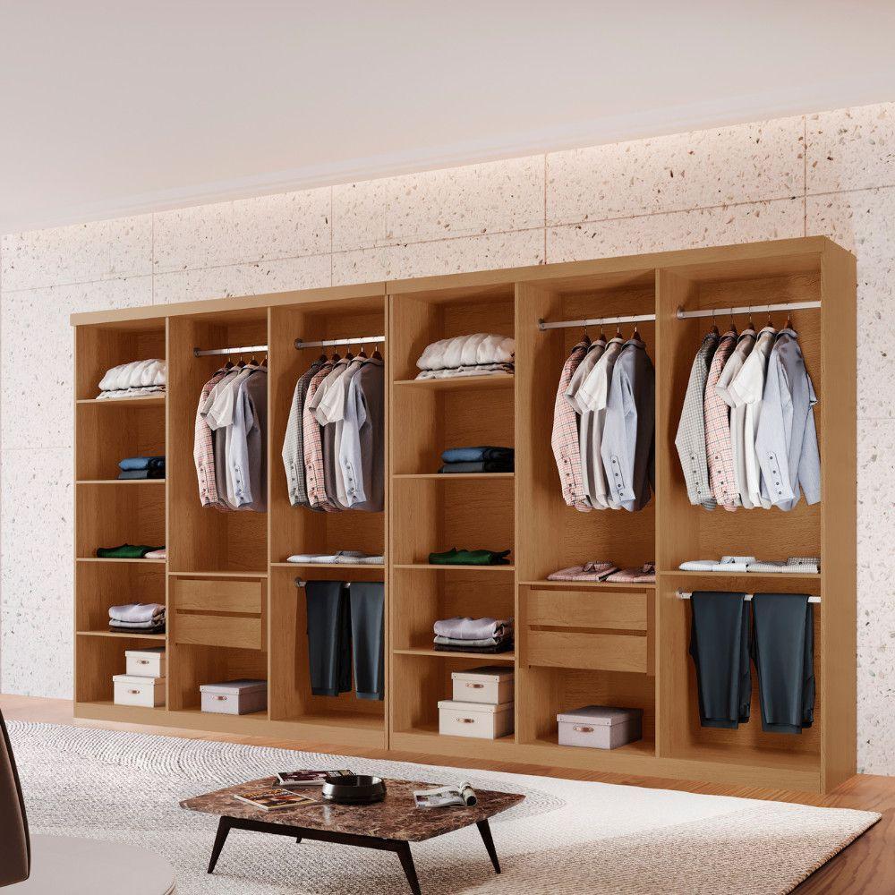 Closet Casal Hera Premium 4 Gavetas 10 Prateleiras Rufato Imbuia ...