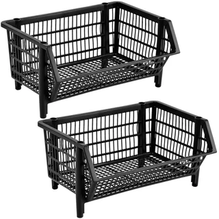 Cesto expositor plástico empilhável 41 x 27 x 57 cm COMPT 2 peças em Oferta na Shopee