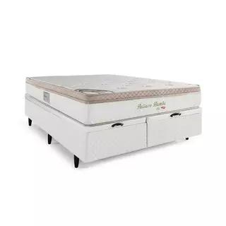 Cama Baú Queen Herval Pallace Bambu, Molas Ensacadas, 78x158x198 cm em Oferta na Shopee