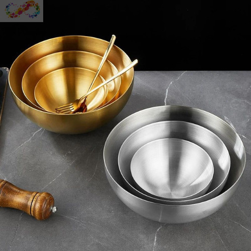 Tigela Bowl em Aço Inoxidável Dourado Multiuso – Para Salada
