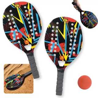 Kit 2 Raquetes para Beach Tennis de Praia em Madeira Red e Preta + Bolinha Bel Bt100 em Oferta na Shopee