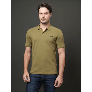Polo Masculina Slim Piquet Calvin Klein - Oliva em Oferta na Shopee