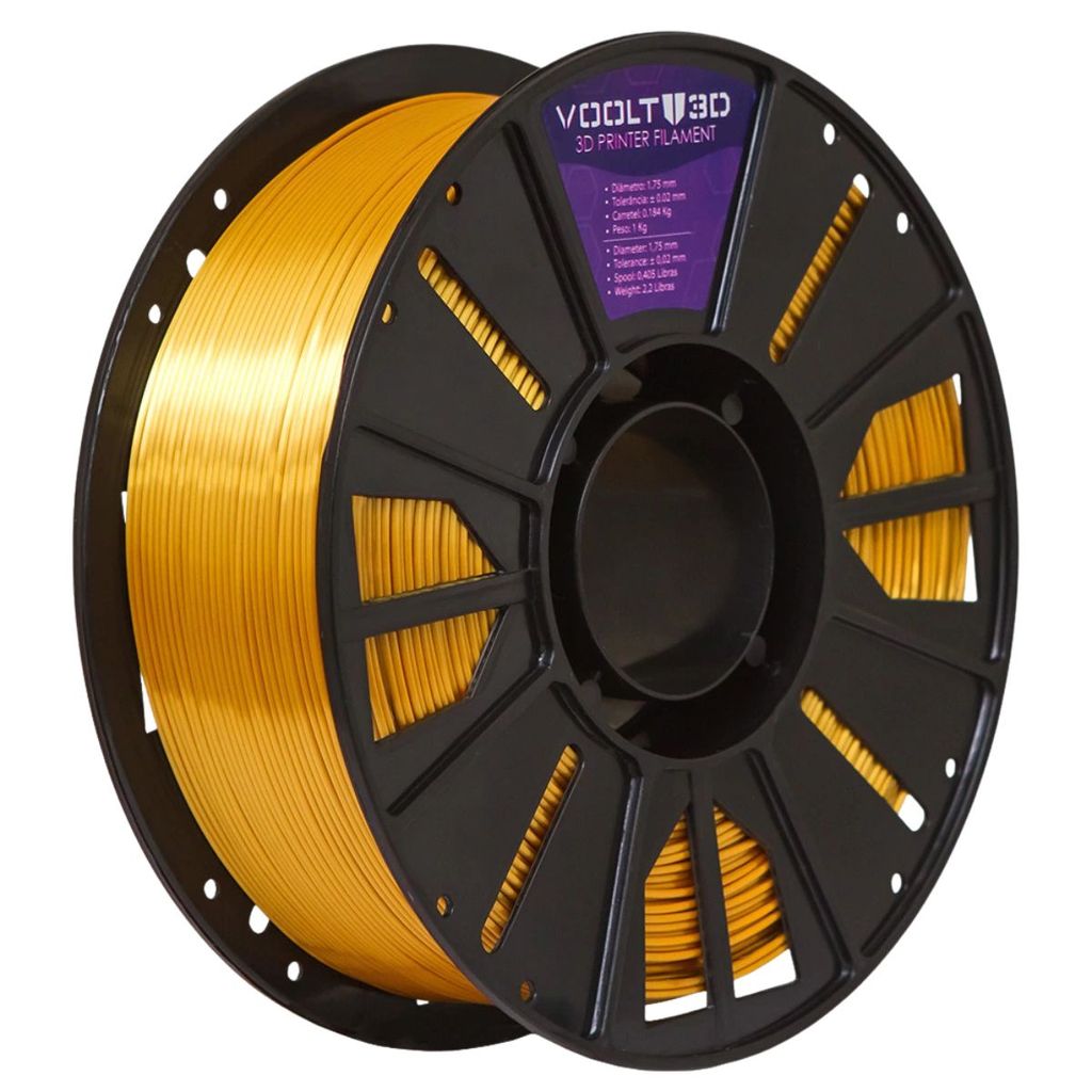 Filamento PLA V-Silk Premium Dourado Ultra 1Kg Voolt3D | Shopee Brasil