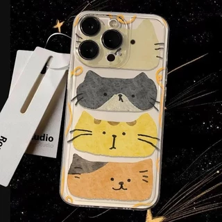 gatinho Capinha Capa Transparente Anti-impacto Gatinho Para iPhone xr/xs 13 11 7/8 12 14 15 16 17 plus air pro max