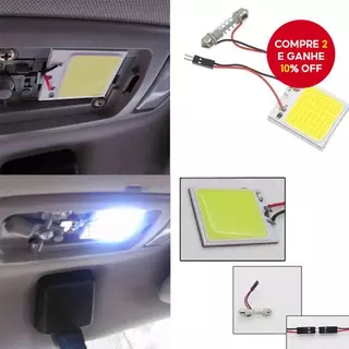 Luz Interior Do Carro LED COB-Lâmpada Cúpula Universal Com Adaptador T10 Festoon Para Telhado E Cabine em Oferta na Shopee