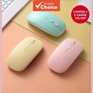 Rato Silencioso Bluetooth Sem Fio 2.4GHz Para iPad Macbook Portátil Ratos Ópticos Recarregáveis Finos em Oferta na Shopee