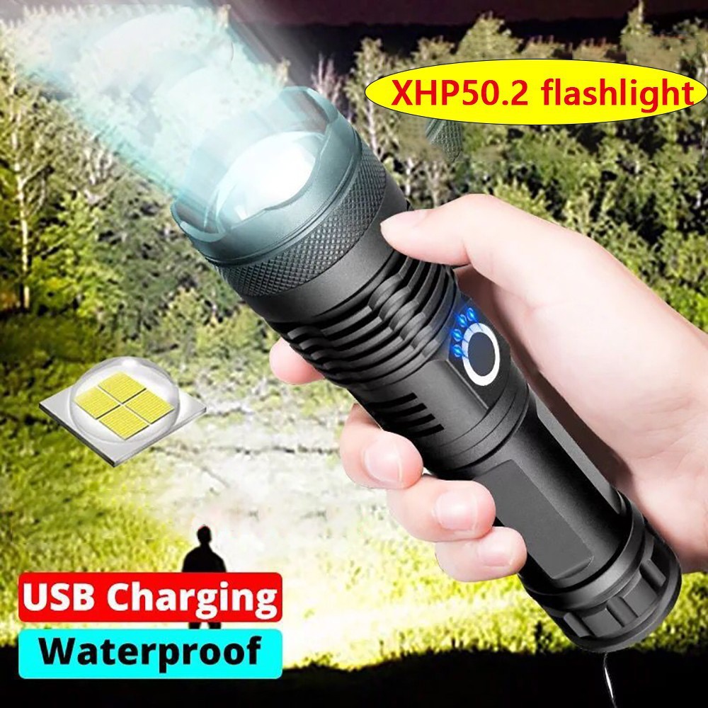 Lanterna Mais Potente XHP90 Usb Zoom Led Luz Tocha Camping