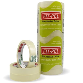 Fita adesiva 18 mm x 50 m com 13 peças -  Fit-Pel em Oferta na Shopee