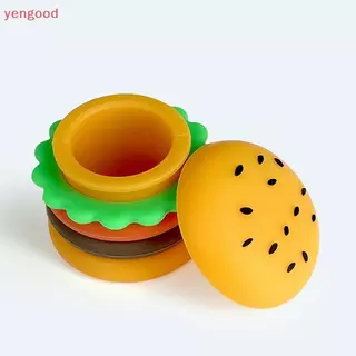 (YGD) Frasco De Cera De Silicone 5ml Criativo Formato De Hambúrguer Portátil Caixa De Óleo Armazenamento De Recipiente