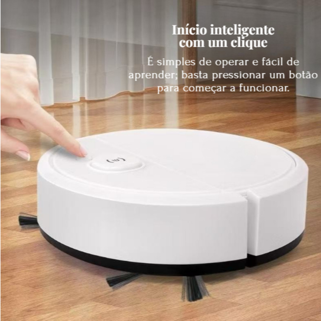Robô Aspirador 3 em 1 Varre, Aspira e Passa Pano - Limpeza Automática ...