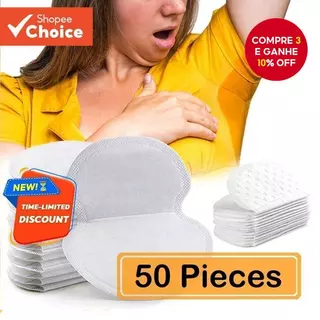 50 peças remendo absorvente de suor nas axilas toalha absorvente de suor descartável Anti-transpirante remendo de roupas em Oferta na Shopee