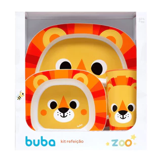 Kit Refeição Introdução Alimentar Infantil Buba Zoo Leão em Oferta na Shopee