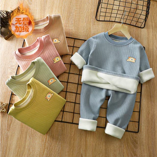 Conjunto Térmico Infantil Forrado com Fleece Espesso Outono Inverno Novo Camada Base para Bebê Roupa Íntima Conjunto de em Oferta na Shopee