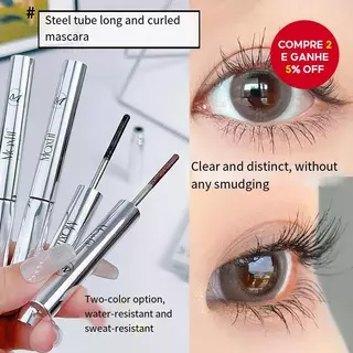 Máscara de Cílios Longa e Curvada, à Prova d'Água e Suor, Máscara Tubular em Oferta na Shopee