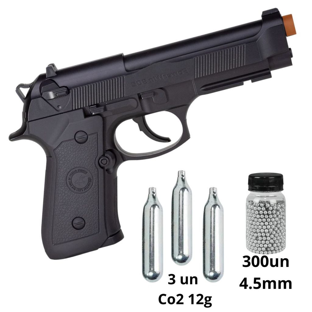 PISTOLA ROSSI M9 CO2 4.5 MM + BRINDE