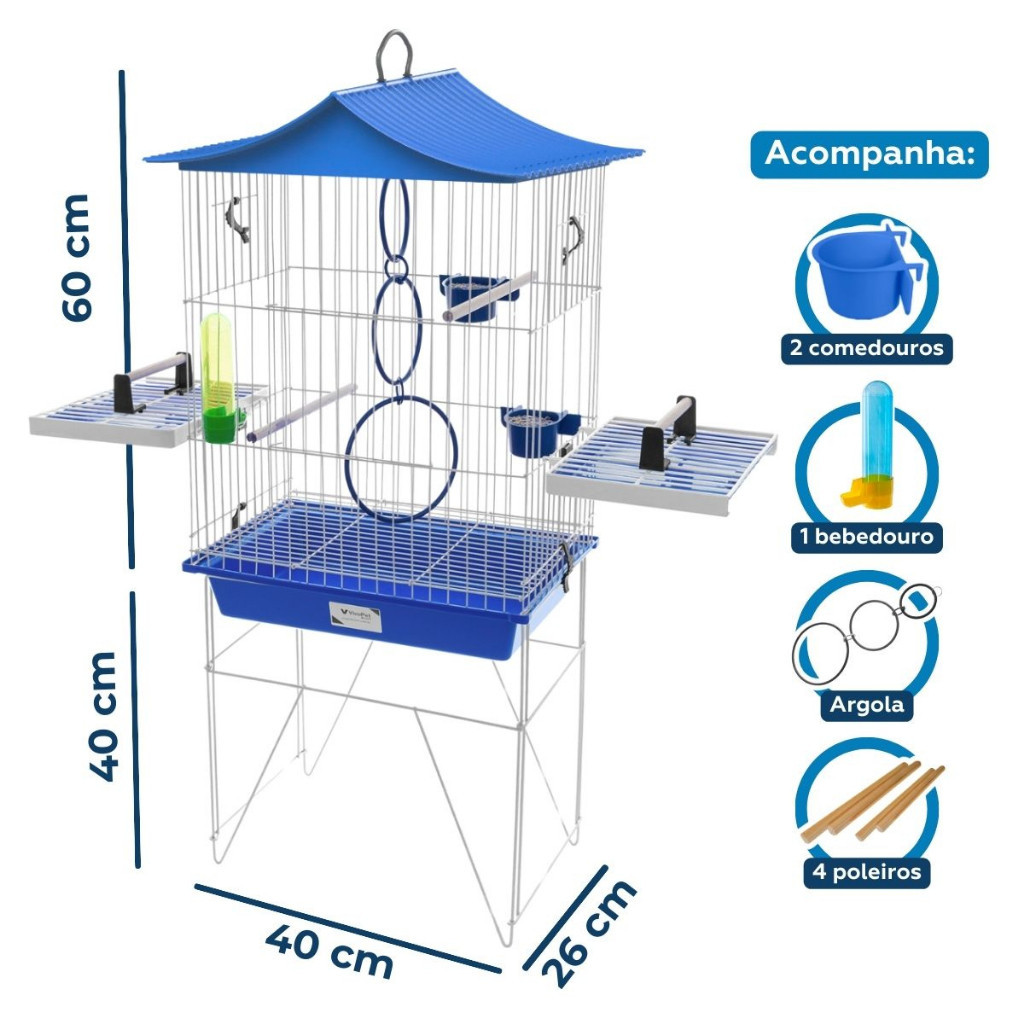 Mini Viveiro Calopsita Mansa Modelo Chinesinho Vivo Pet Epóxi | Shopee ...