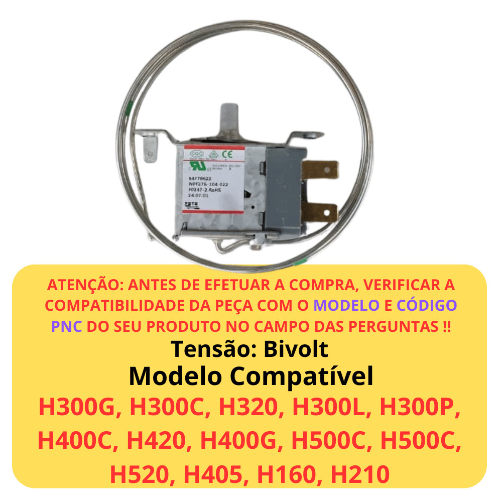 Termostato Freezer Dupla Ação Electrolux H300 H400 H500 H210 H160