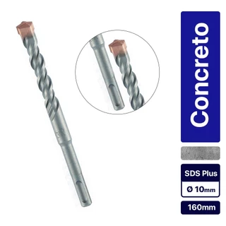Broca wídea para concreto 10 x 160 mm SDS Plus - 7102255 MTX em Oferta na Shopee