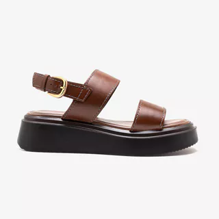 Sandália Feminina Serena Couro Marrom em Oferta na Shopee