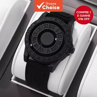 Moda Masculina Relógio De Quartzo De Negócios Com Bola De Rolamento Magnética E Pulseira De Silicone Casual Sem Caixa Pa em Oferta na Shopee