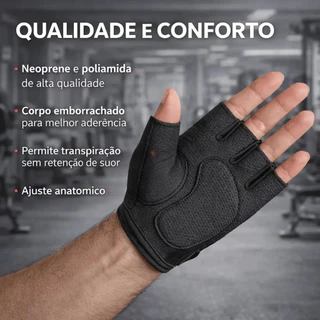 Luva Academia Musculação Crossfit Unissex Ajustável Proteção Antiderrapante Neoprene Resistente