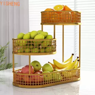 Cesta De Armazenamento De Frutas YISHENG , Bandeja De Servir Com Economia De Espaço De 3 Camadas , Prateleira De Vegetai em Oferta na Shopee