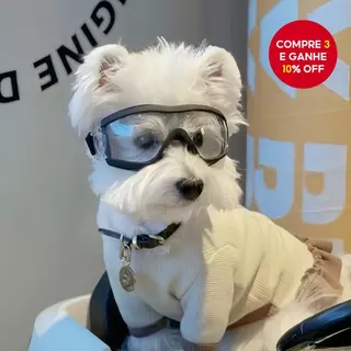Óculos transparentes para cães grandes, à prova d'água e vento, com proteção solar e UV. em Oferta na Shopee
