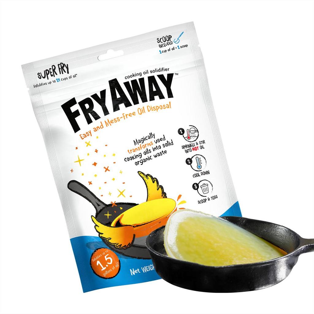  FRYAWAY Super Solidificador de Óleo de Cozinha, como visto em "Shark Tank", pode solidificar 24 copos de óleo - Pó à B
