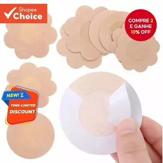 100 Pçs Capa De Mamilo Adesivo Pele Descartável Invisível Não Tecido Remendo De Peito Sutiã-Menos Pastéis Almofada Flor em Oferta na Shopee