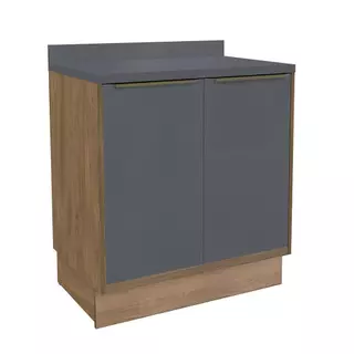Balcão de Cozinha com Tampo Herval Ten, 100% MDF, 2 Portas 80 cm em Oferta na Shopee