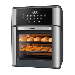 Fritadeira Elétrica Air Fryer Forno 12L AFON-12L-GI 2000W Painel Digital Mondial em Oferta na Shopee