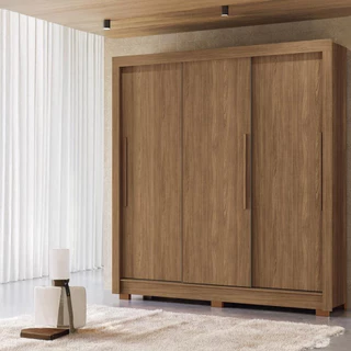 Guarda-Roupa Casal Maringá com 3 Portas de Correr 2 Gavetas 5 Prateleiras Santos Andirá em Oferta na Shopee