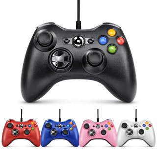 Controle Gamer com Fio para PC e Console USB com Dupla Vibração e Cabo de Aproximadamente 10m