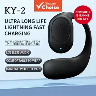Compre 1 Leve 1 KY2 Fones De Ouvido De Orelha Única OWS Bluetooth Com Controle De Toque Esportivos Sem Fio Boa Estabilid