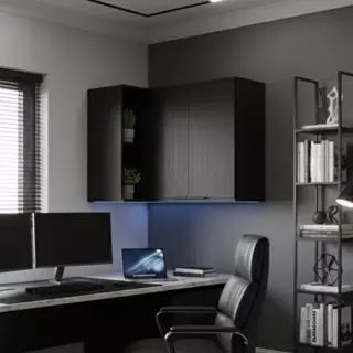 Aéreo de Canto 2 Portas Miami Carraro Preto Touch Escritório em Oferta na Shopee