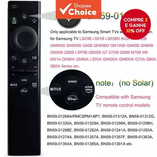 Controle Remoto De Voz De Substituição Para Samsung Smart TV 2022 BN59-01386D BN59 01385A Alimentado Por Não Solar em Oferta na Shopee