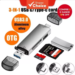 Leitor De Cartão OTG 6 Em 1 USB Type C Micro Para USB2.0 TF Adaptador SD Flash Drive Mini Câmera De Telefone em Oferta na Shopee