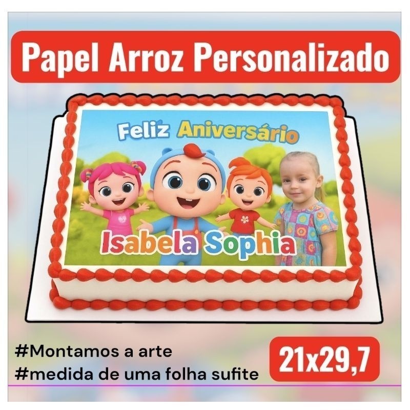 PAPEL DE ARROZ comestível bolo REDODNDO RETANGULAR PERSONALI