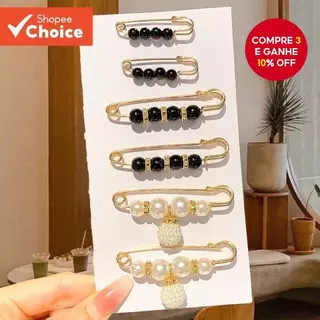 Nova Moda 6 Pçs Conjunto De Broche De Pérola Coreano Pinos De Cintura Liga Corsage Clipes Para Vestidos Cintos E Meias em Oferta na Shopee
