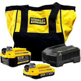 Kit 2 Baterias 20V 2Ah e 4Ah + Carregador bivolt e Bolsa - SCB224CK Stanley em Oferta na Shopee