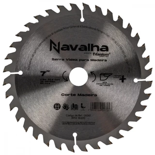 Disco de serra para madeira 180 mm x 22 mm 36 dentes - 06061 - Titanium em Oferta na Shopee